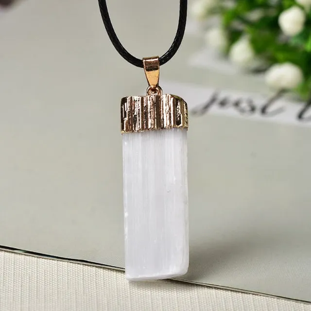 100% Natural Selenite plaster Pendant