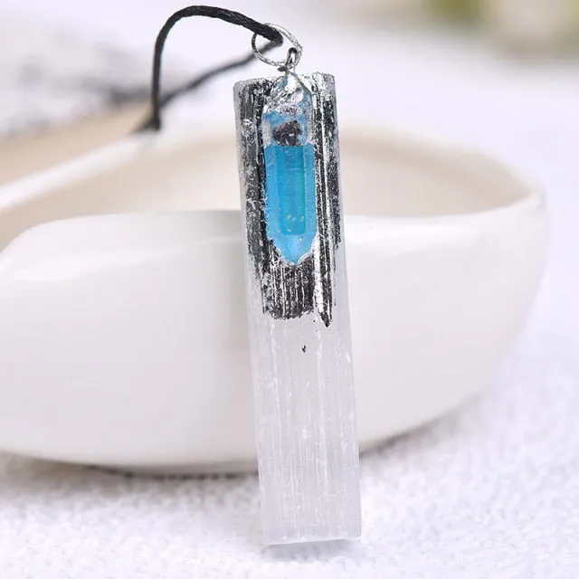 100% Natural Selenite plaster Pendant