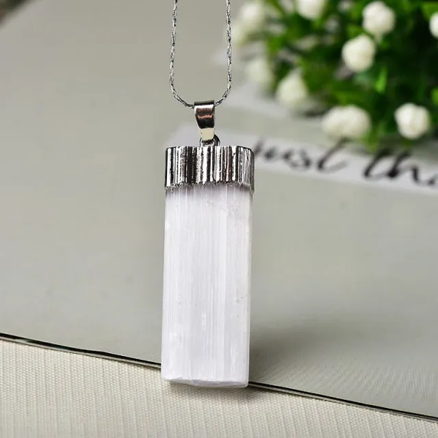 100% Natural Selenite plaster Pendant