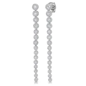 14k White Gold Diamond Drop Earrings