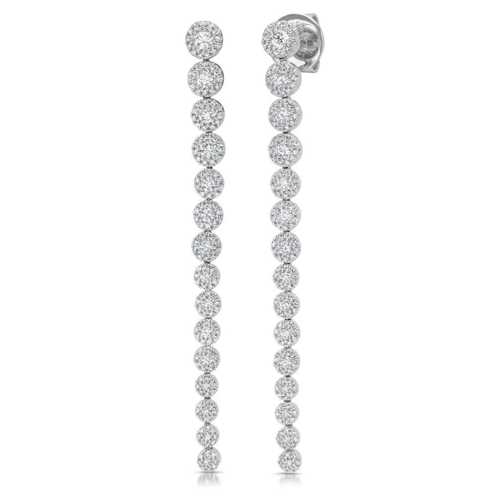 14k White Gold Diamond Drop Earrings