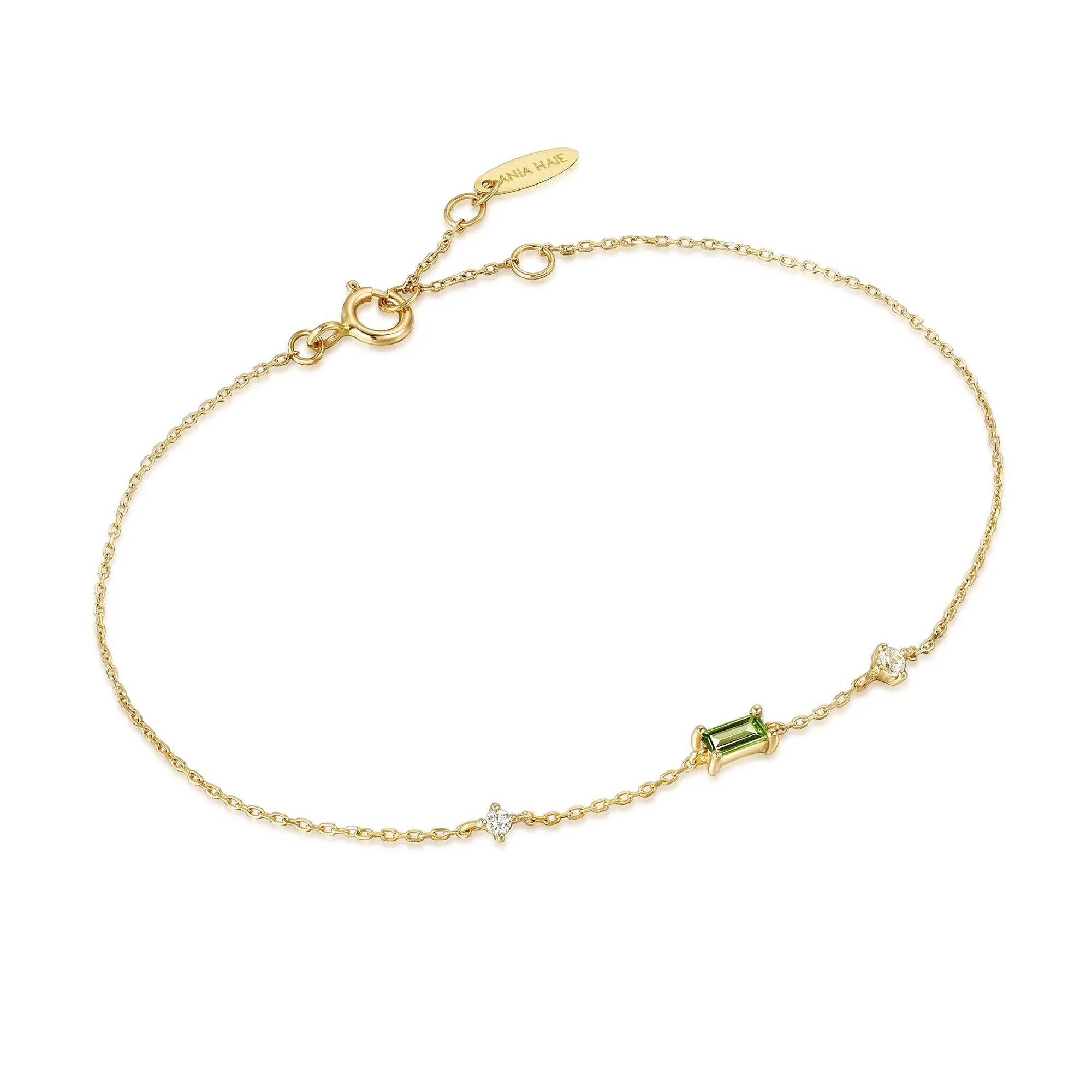 14kt Gold Tourmaline and White Sapphire Bracelet