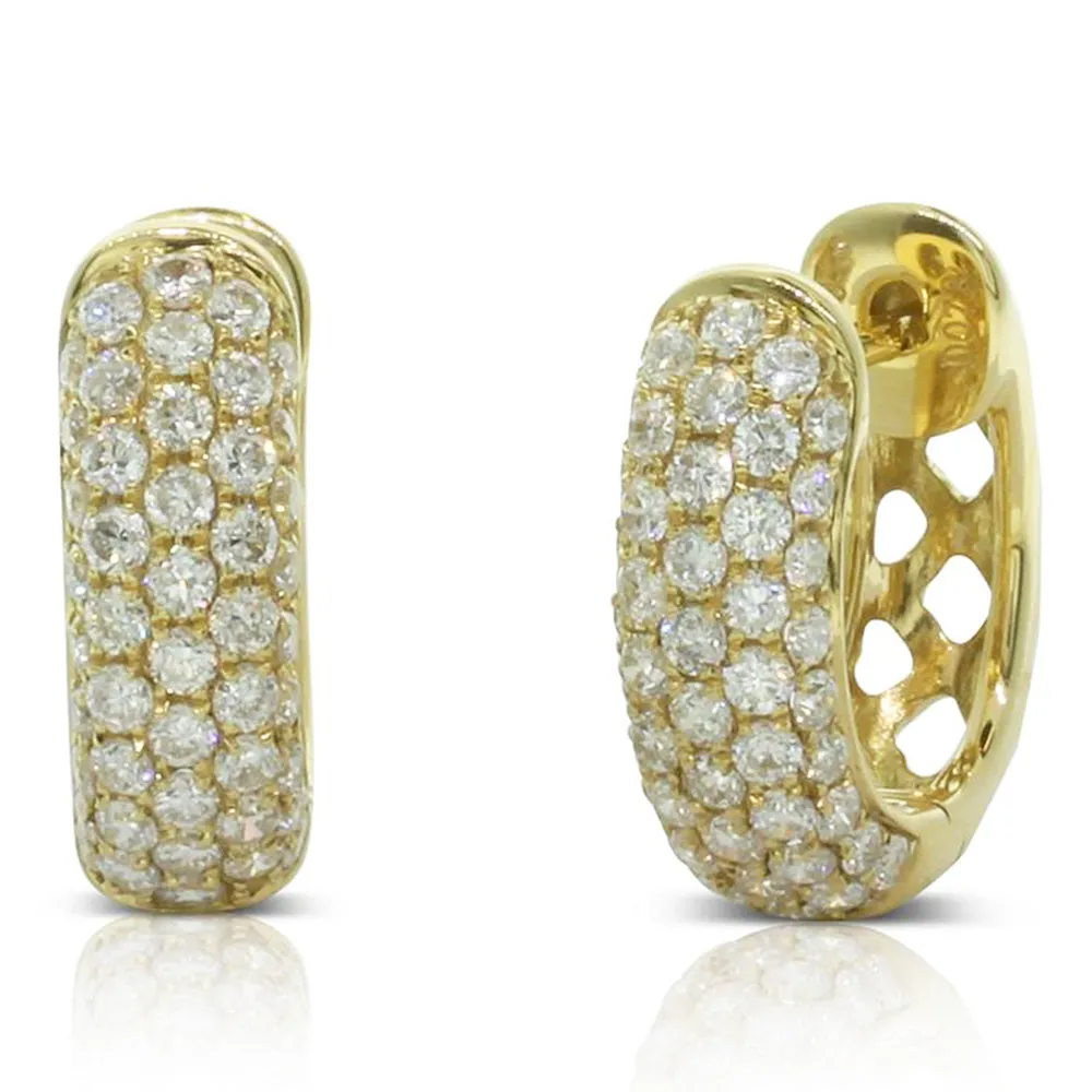 18ct Yellow Gold Diamond Hoop Earrings