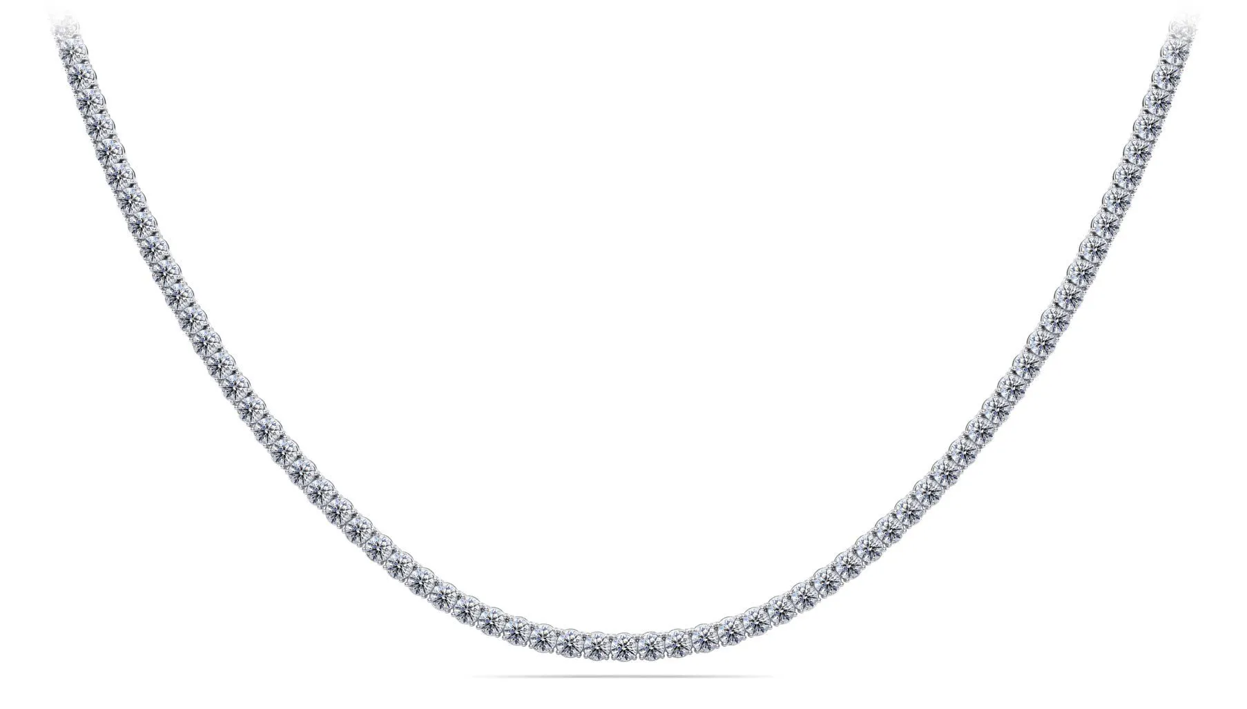 4 Prong Riviera Diamond Necklace with 19.95 ct.(finished) 3.8mm