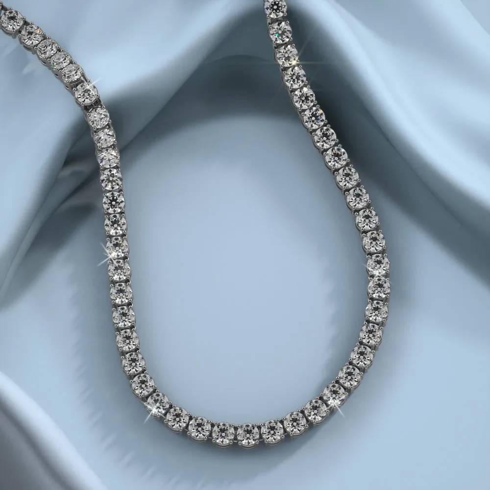 4 Prong Riviera Diamond Necklace with 19.95 ct.(finished) 3.8mm