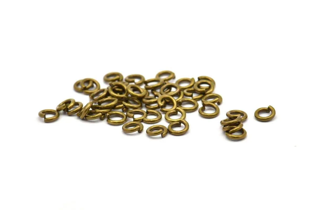 5mm Jump Ring - 300 Antique Brass Round Jump Ring Connectors Findings (5x1mm) A0376