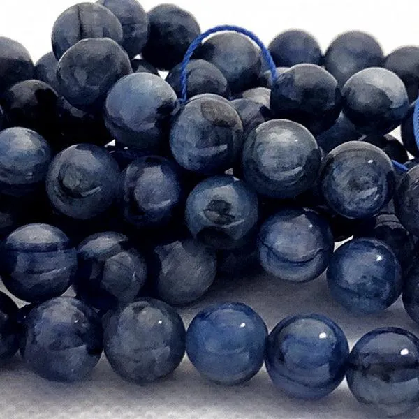 8mm Round Gemstone Beads - Natural Lapis (10 Pack)