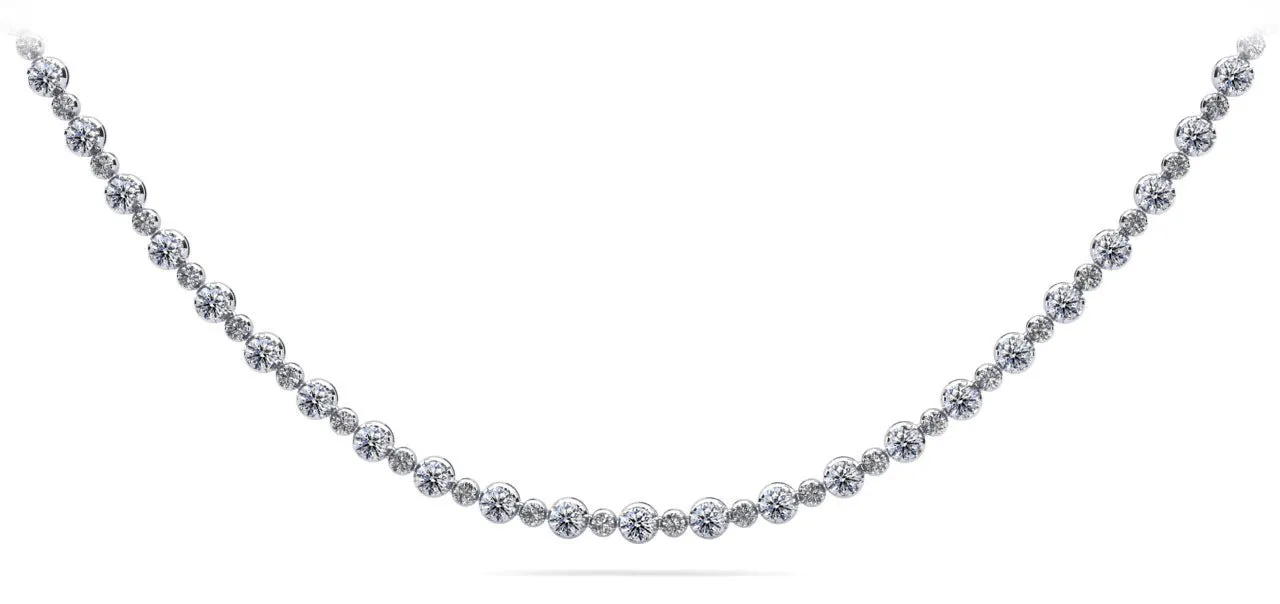 Alternating Diamonds Diamond Necklace with 8.86 ct.(finished) 2.2mm, 3.2mm