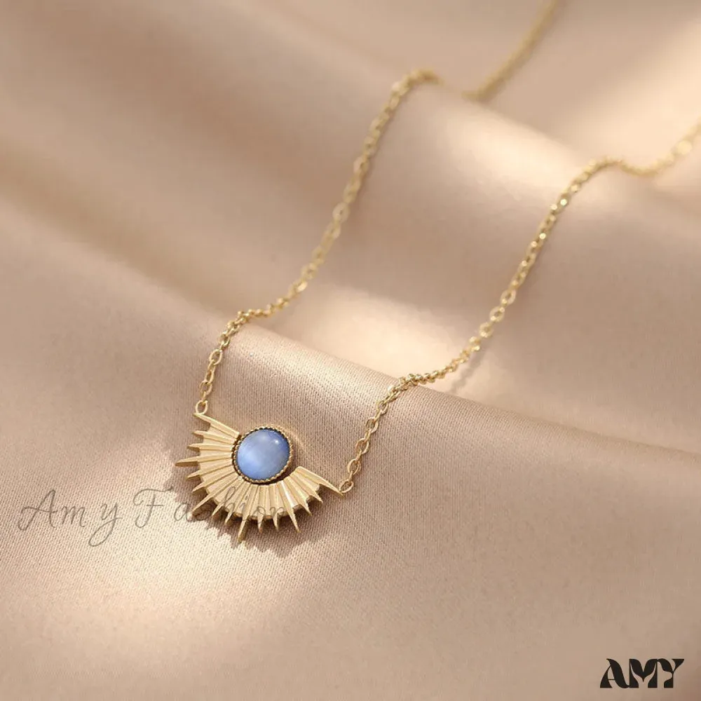 Amy Fashion - Natural Stone Sun Flower Necklaces