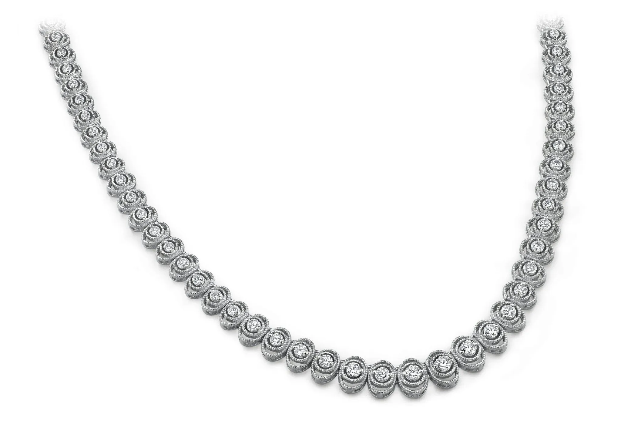 Antique Oval Diamond Necklace with 4.04 ct.(finished)