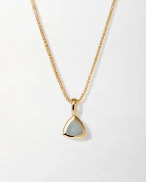 Aquamarine March Birthstone Necklace - Gold