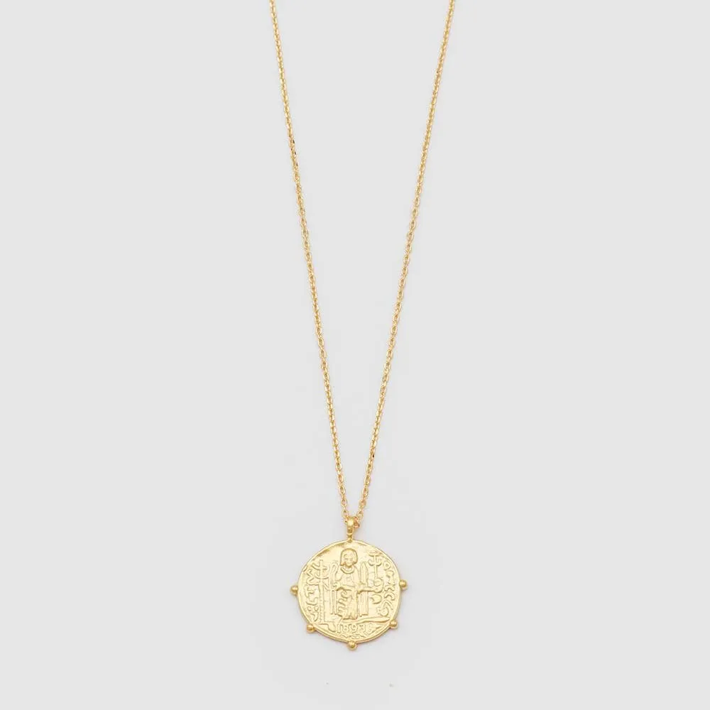 Aztec Coin Necklace Gold