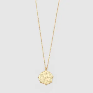 Aztec Coin Necklace Gold