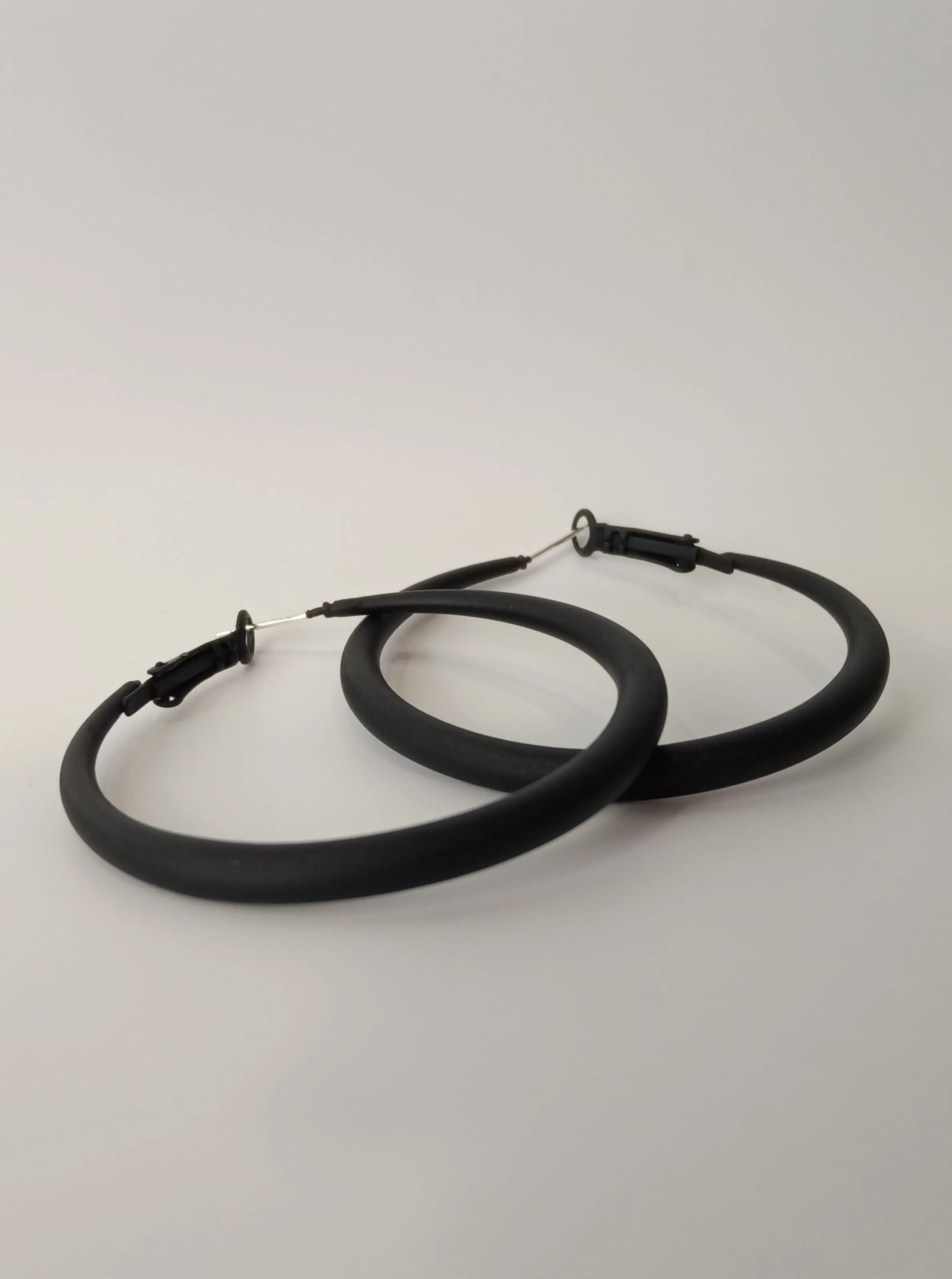 Black Hues Hoop Earrings