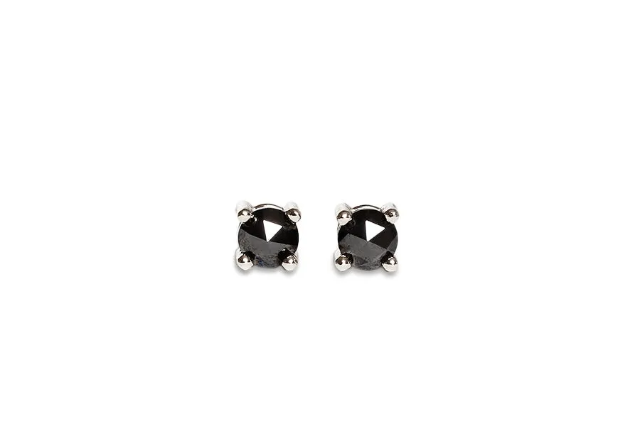 Black Rose Cut Diamond Studs