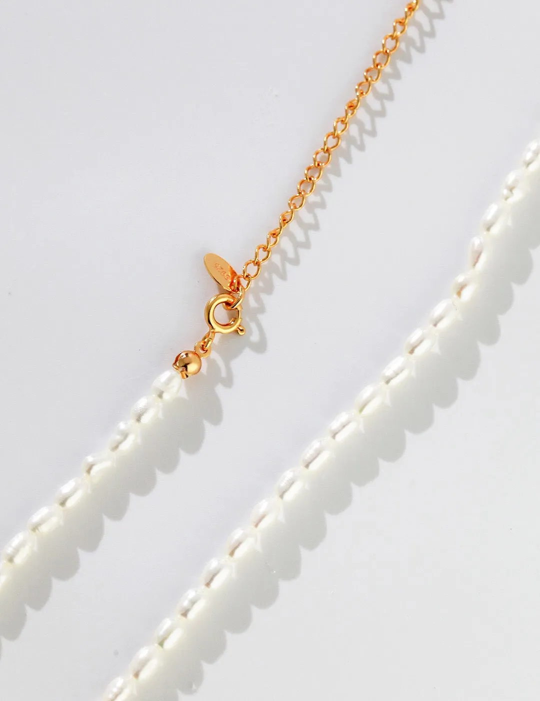 Classic Natural Rice Pearl Beads Necklace