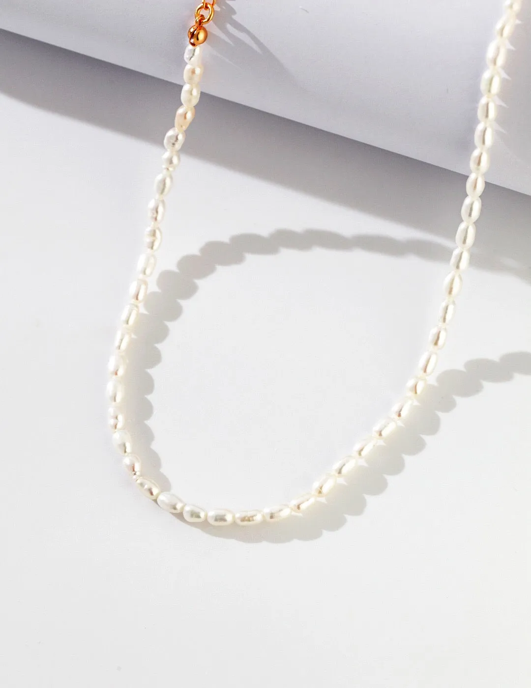 Classic Natural Rice Pearl Beads Necklace