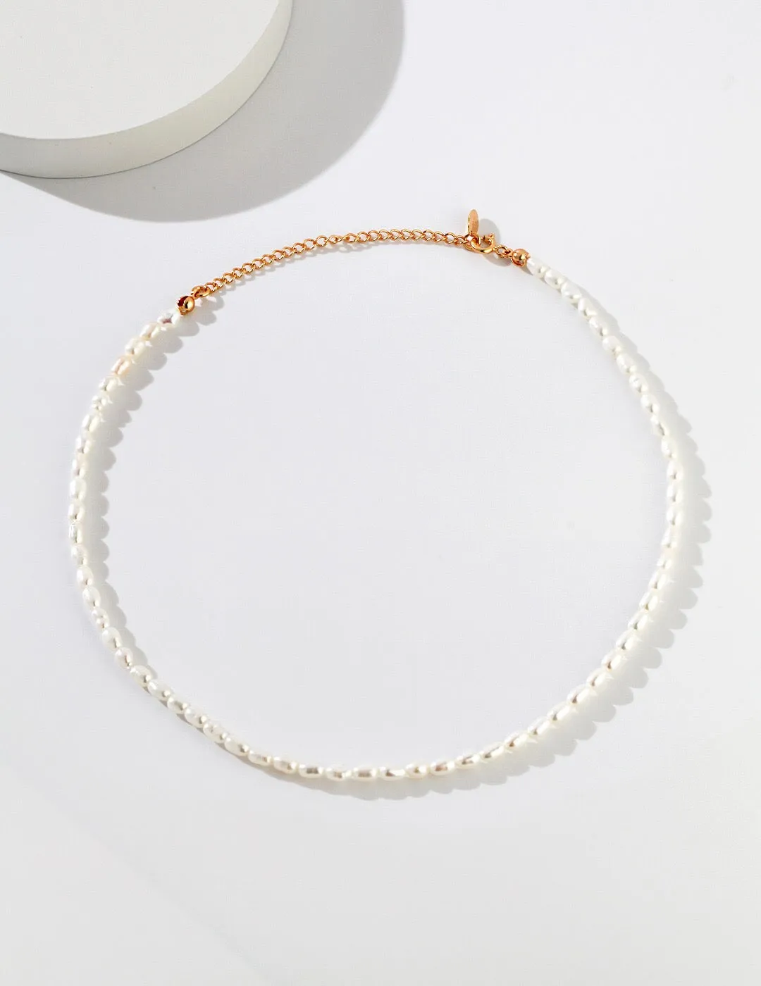 Classic Natural Rice Pearl Beads Necklace