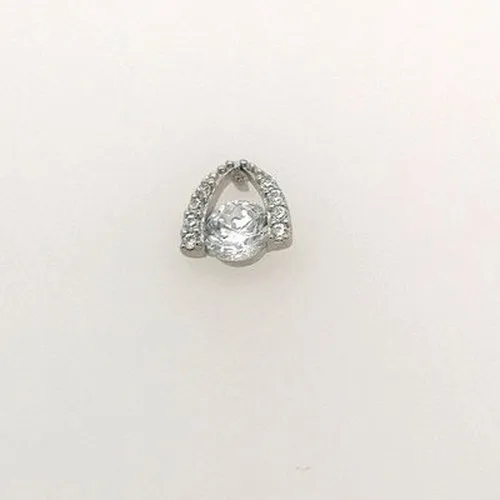 Clear stone set white gold studs