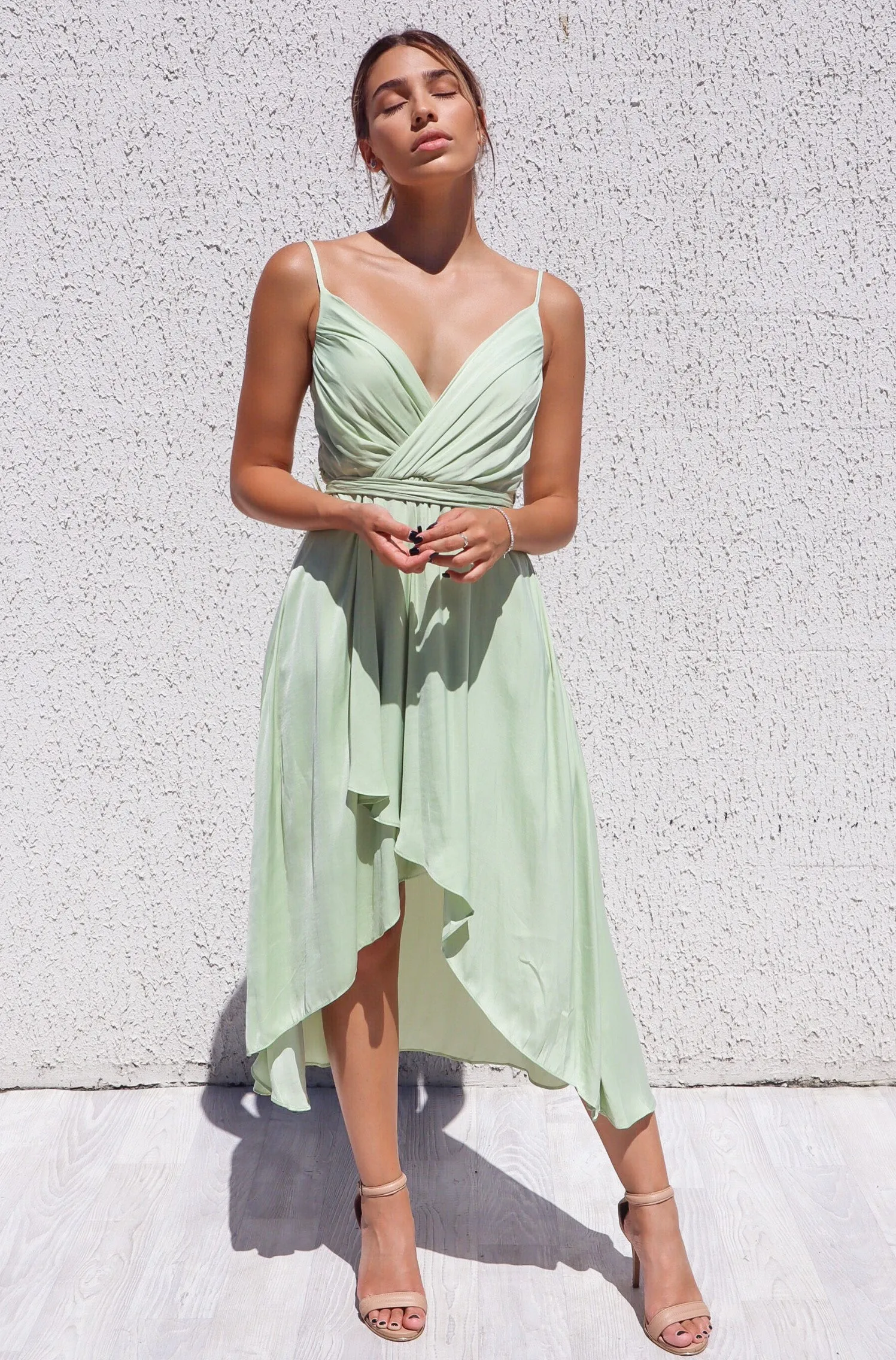 Cloud Nine Dress - Pistachio Sage