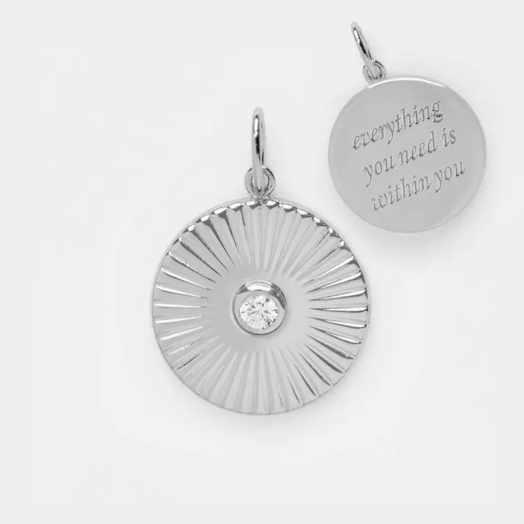 Coin Charm in Silver