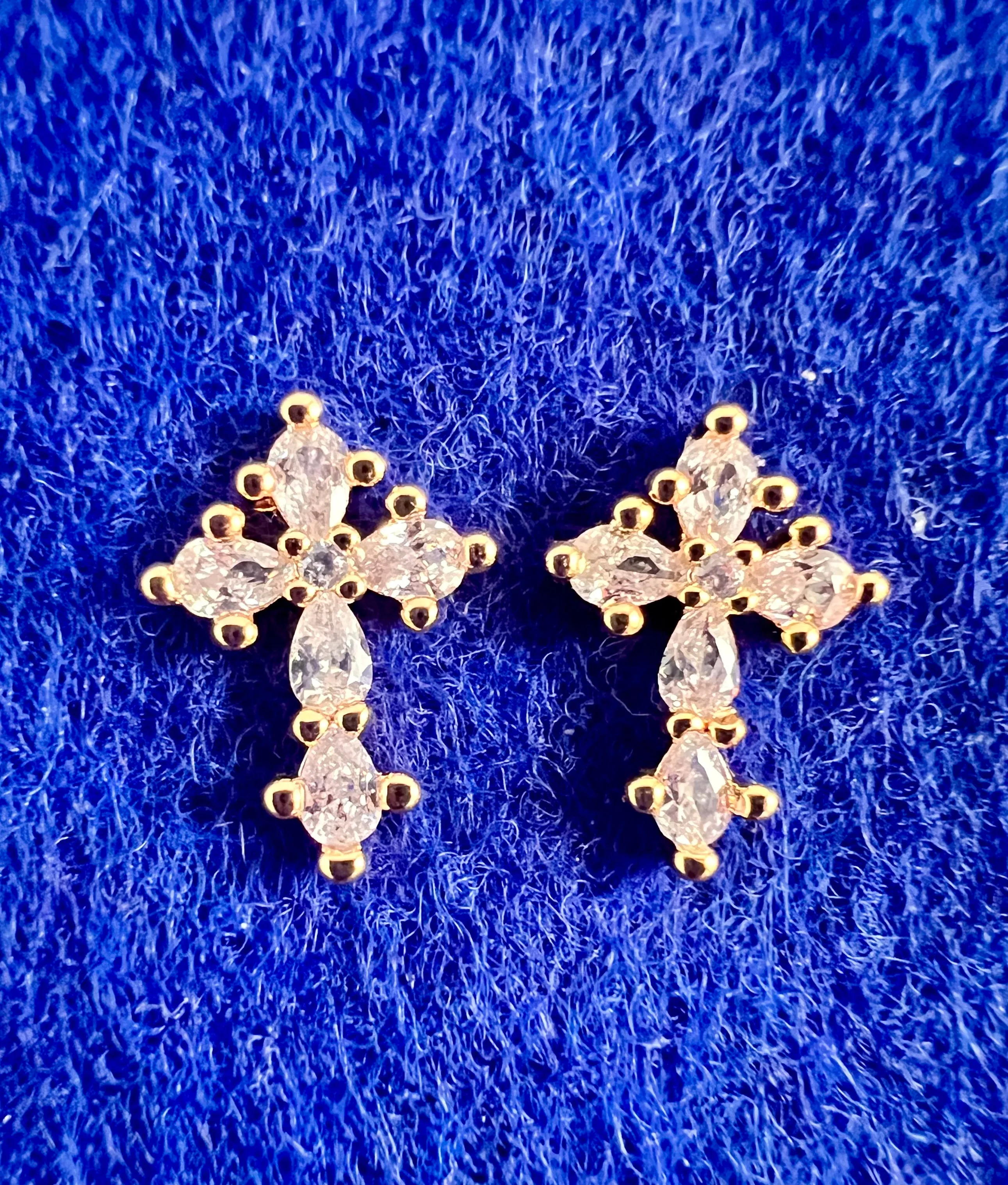 Crystal Cross Earrings