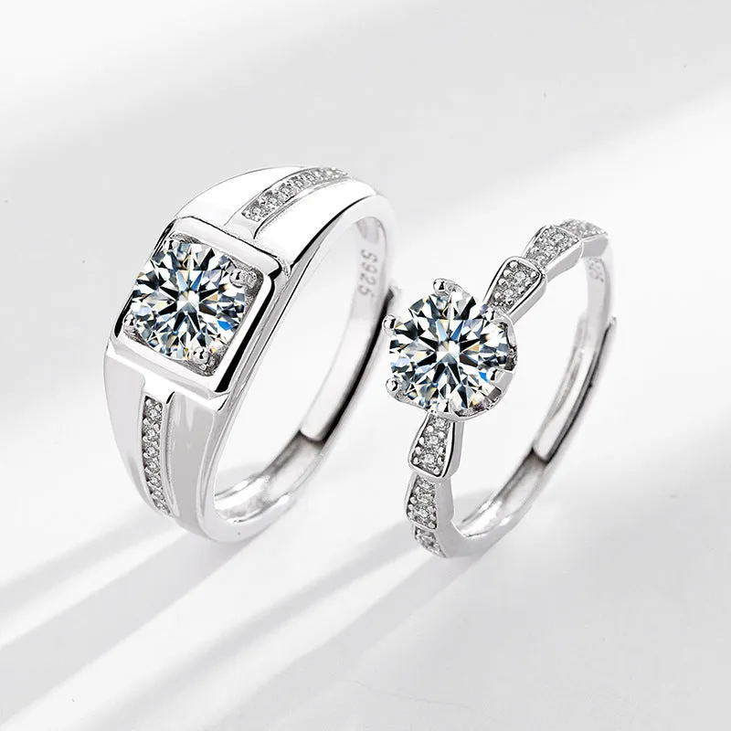 Custom His Hers Anniversary Rings Set for Two