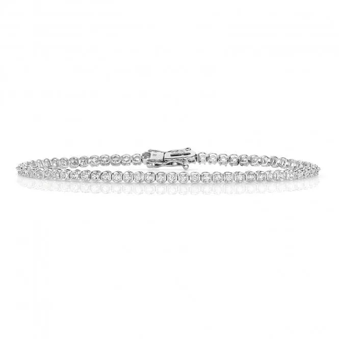 Diamond Jewellery 9ct White Gold Diamond Bracelet BD027W