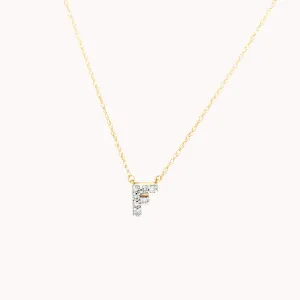 Diamond Letter F Necklace in 10k Gold