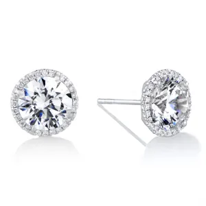 Diamond Stud Halo Earrings