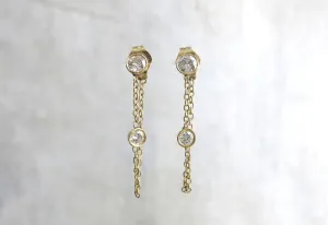 Double Diamond Loop Earrings