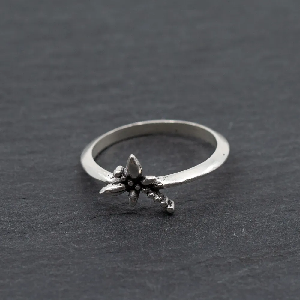 Dragonfly Ring In Silver Plate