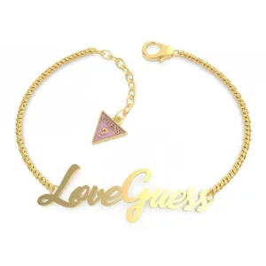 Dream & Love Love Guess Script Gold Bracelet UBB70058-L