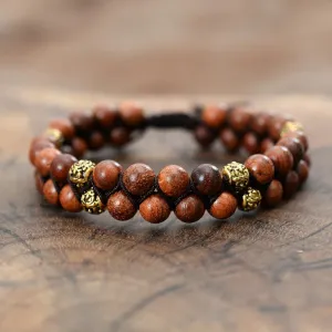 Earthy Sandalwood Beaded Bracelet