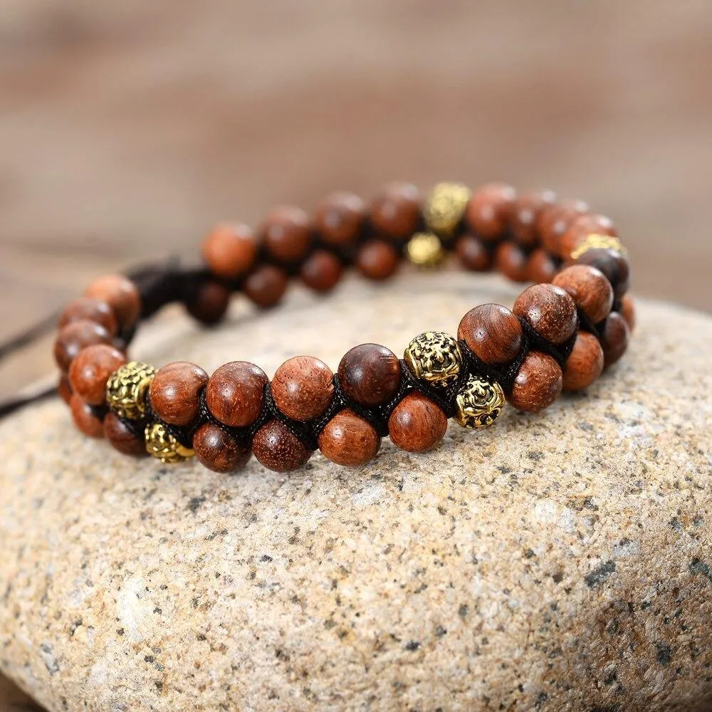 Earthy Sandalwood Beaded Bracelet