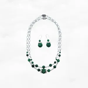 Elf Forest Jadeite Statement Necklace Set