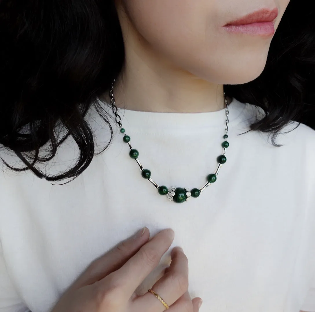 Elf Forest Jadeite Statement Necklace Set