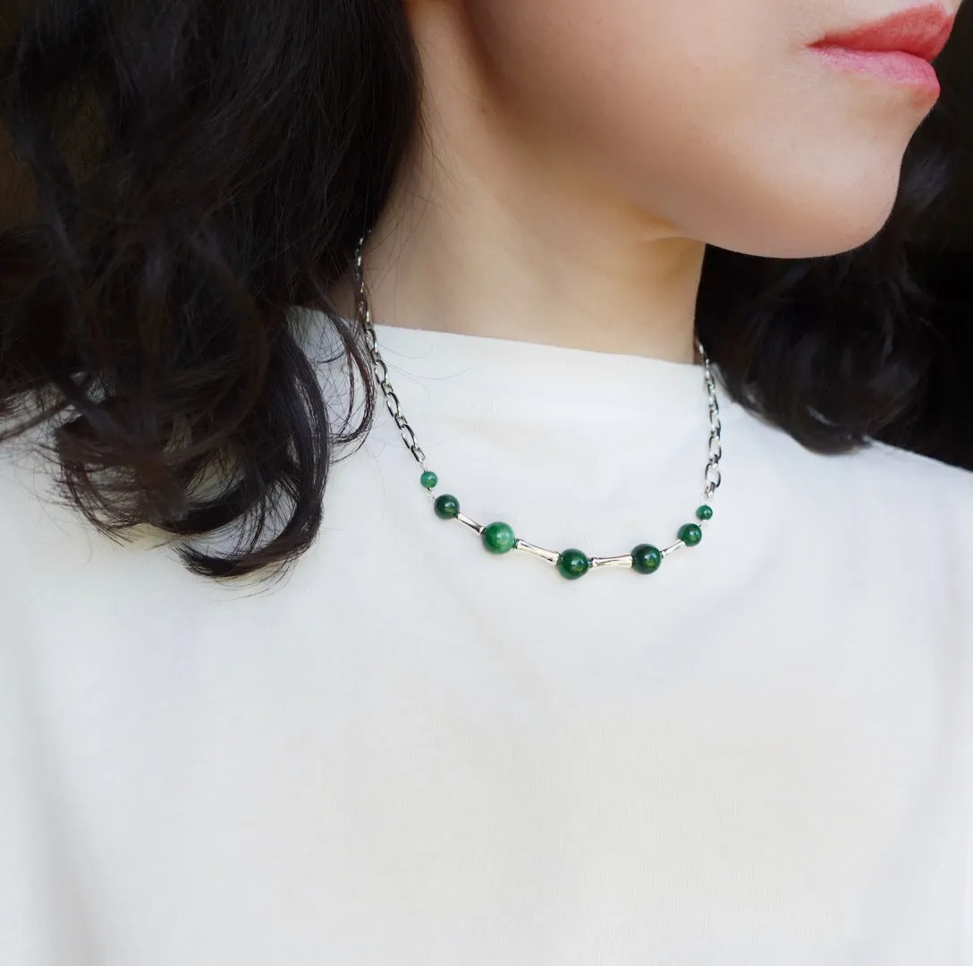 Elf Forest Jadeite Statement Necklace Set