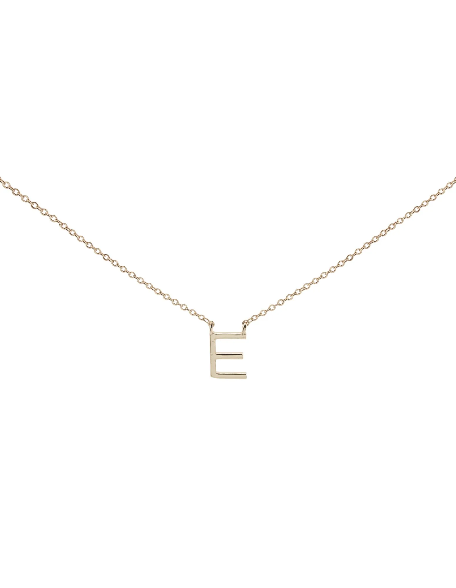 Elly Lou Timeless Initial Necklace - E- Silver