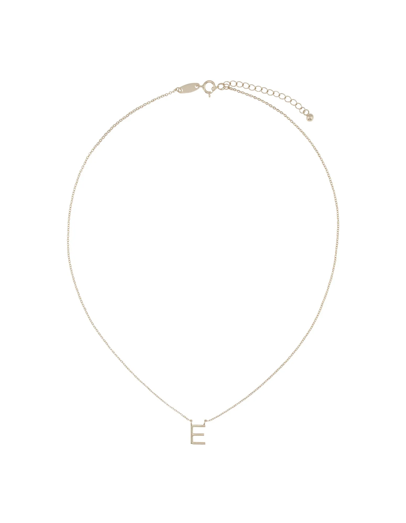 Elly Lou Timeless Initial Necklace - E- Silver