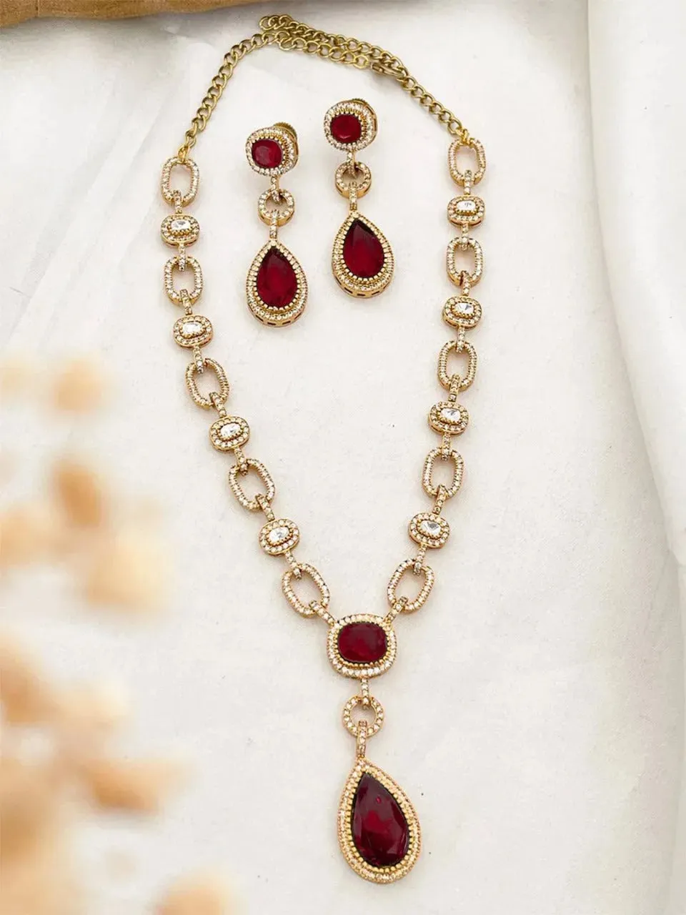 Emeralad Kundan Long Necklace Set