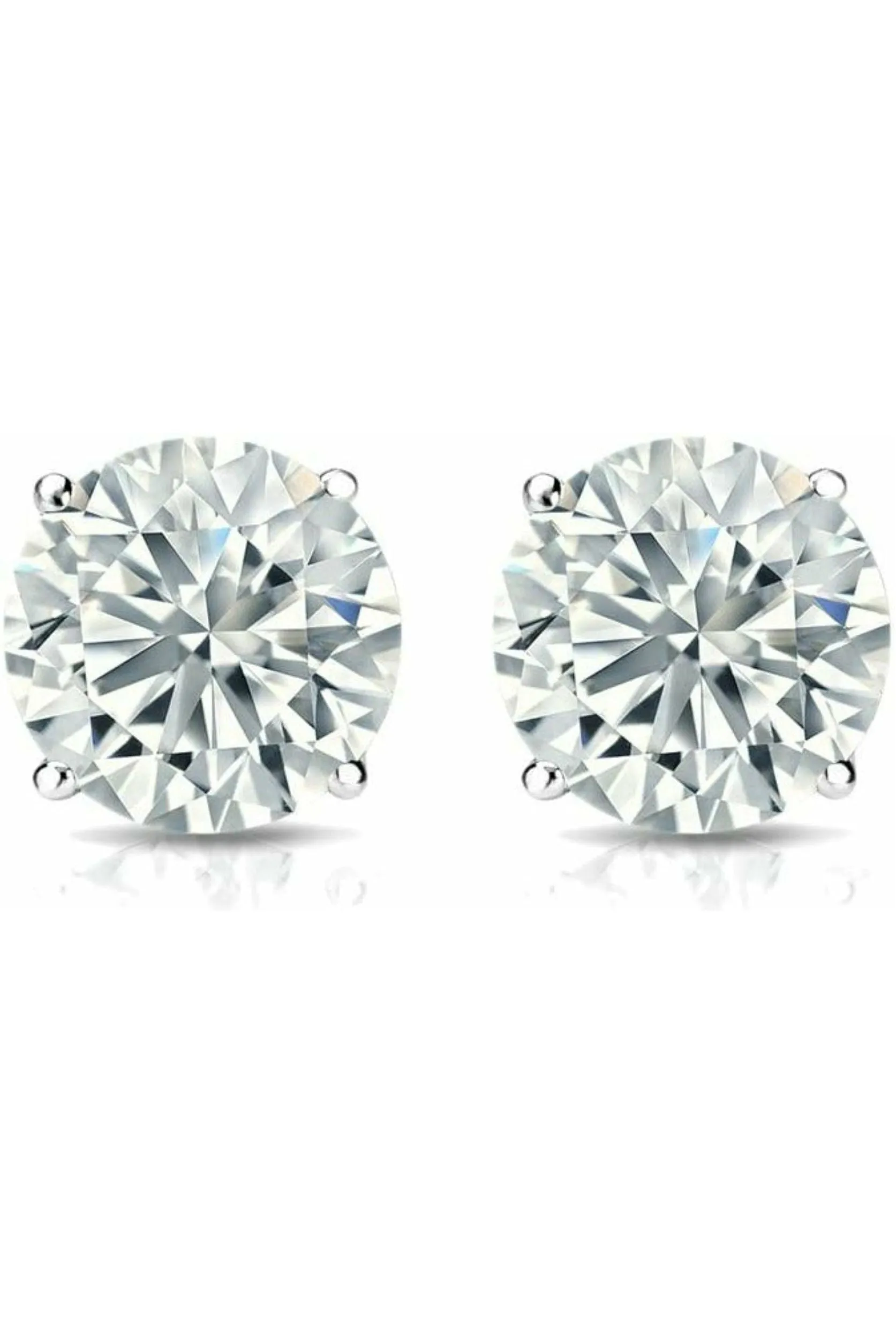 FC Creations Earrings 14K Gold Diamond Studs CTTW 1.25 Carat | White Gold