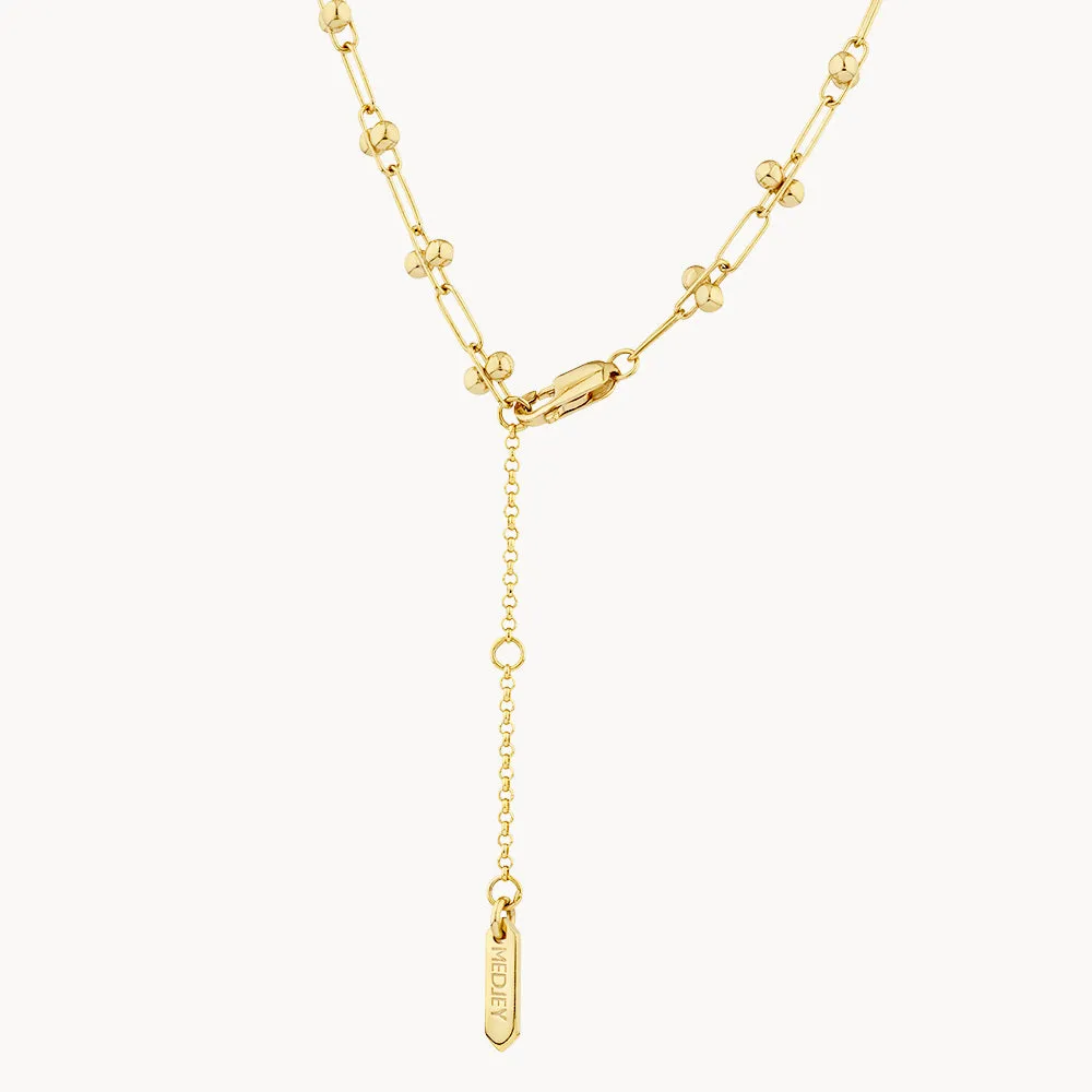 Fine Bauble Paperclip Chain Necklace in Gold