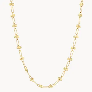 Fine Bauble Paperclip Chain Necklace in Gold