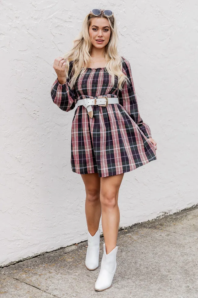 For A While Green Plaid Smocked Bust Dress FINAL SALE