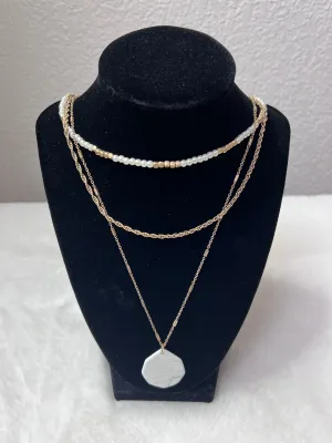 Gold and White Layered Necklace