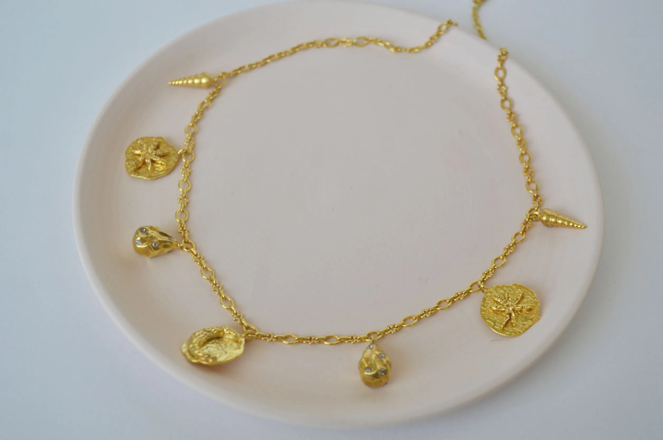 Gold Brass Galaxy Charm Necklaces