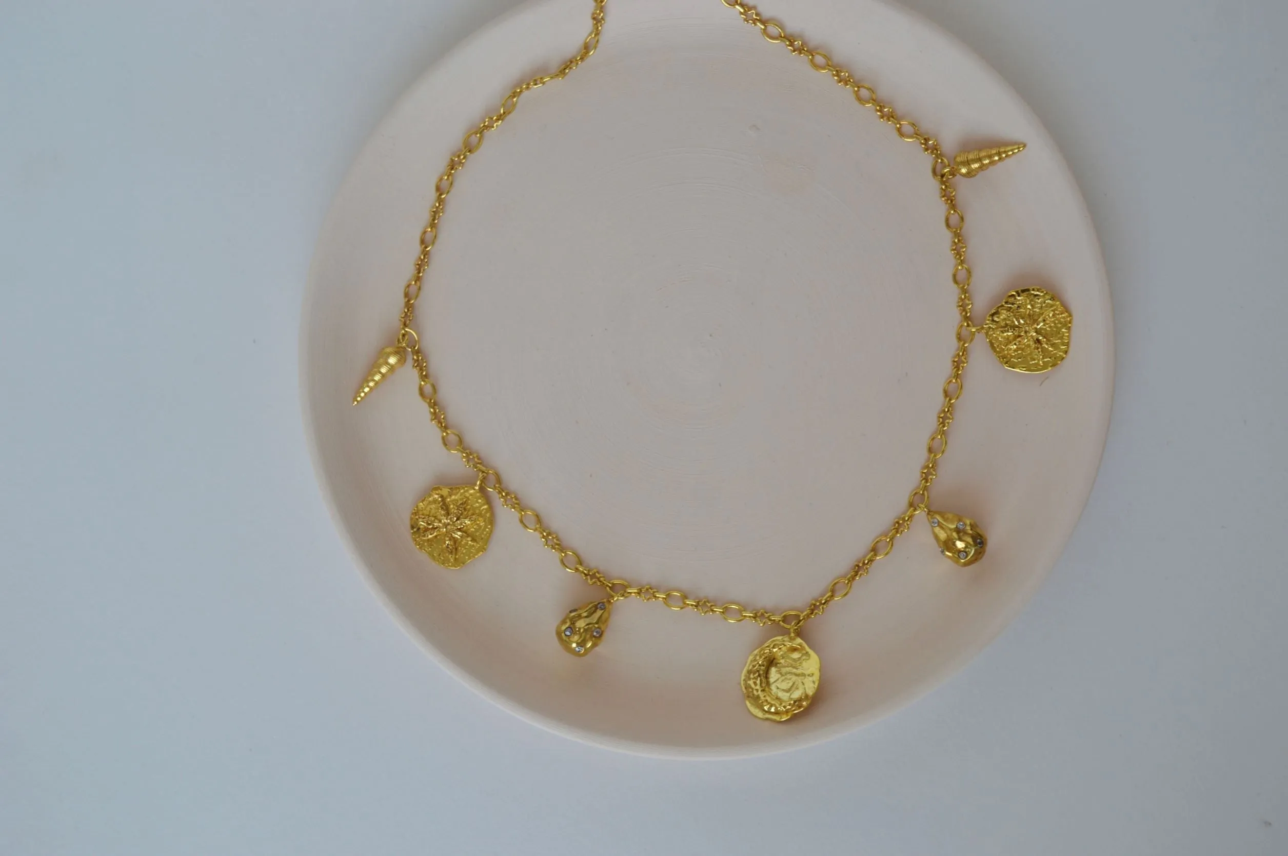 Gold Brass Galaxy Charm Necklaces