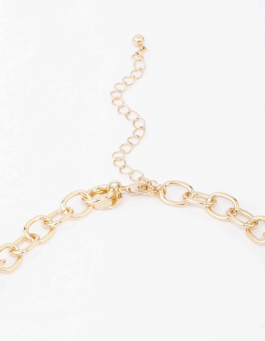 Gold Mixed Circle Chain Necklace