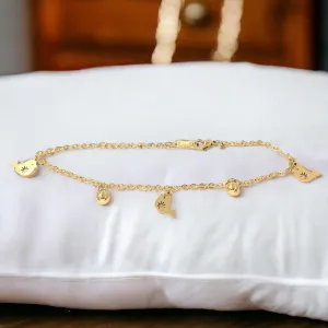 Gold or Silver Bird Charm Anklet